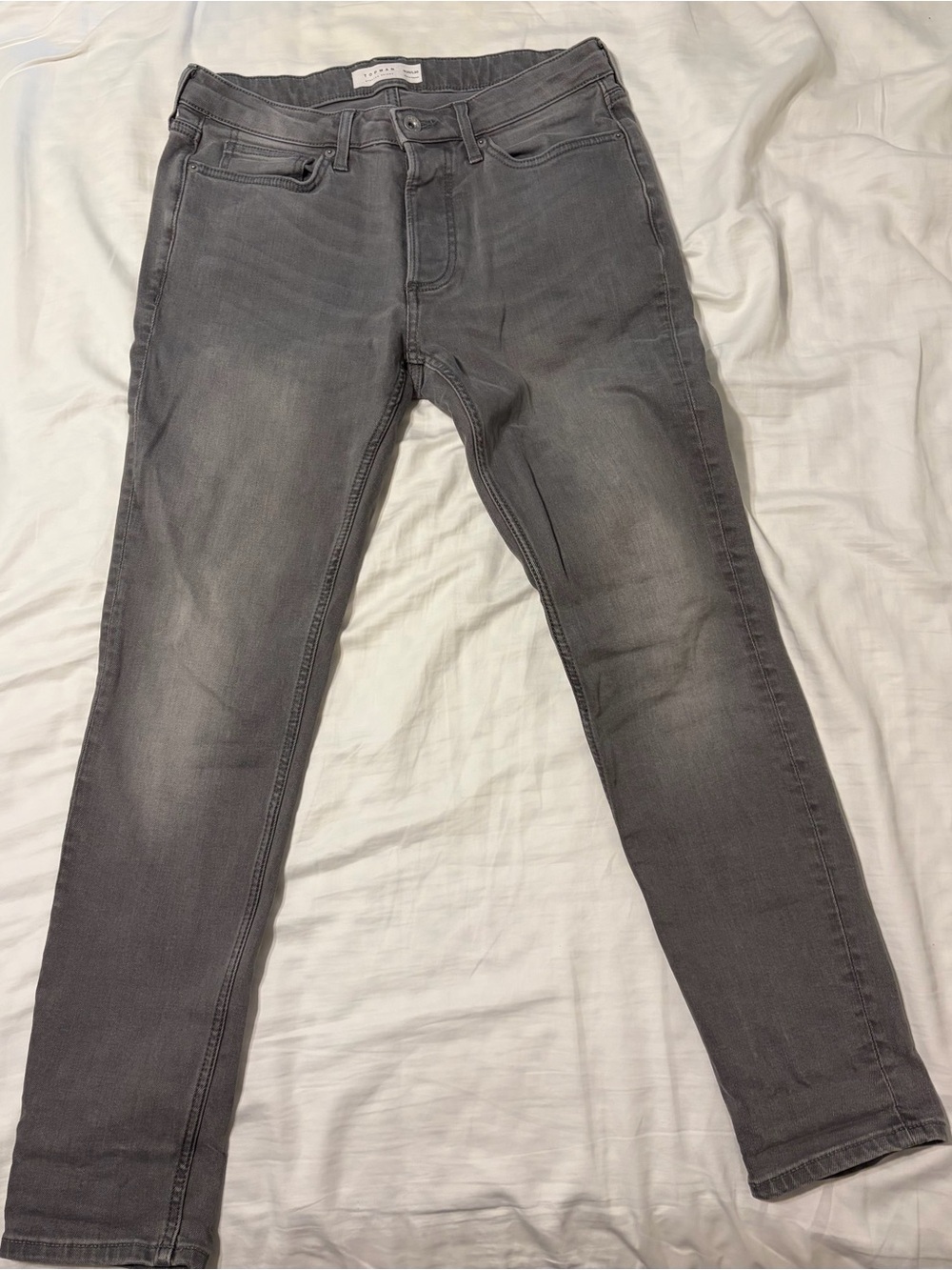 Topman Men's Skinny Jeans in Washed Gray